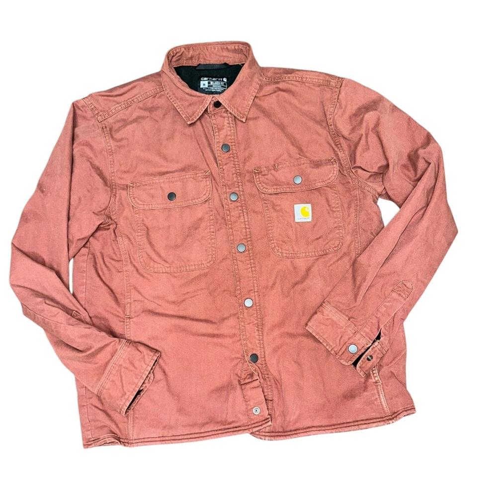 Carhartt Mens RUGGED FLEX® RELAXED FIT CANVAS FLEECE-LINED SHIRT JAC Size M